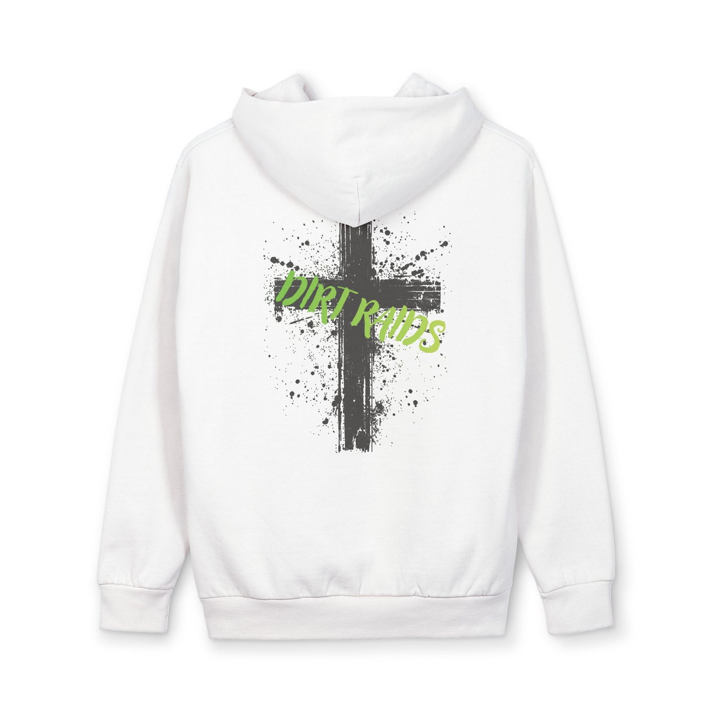 Dirt Roads Cross Graphic Hoodie — Grunge Splatter Pullover